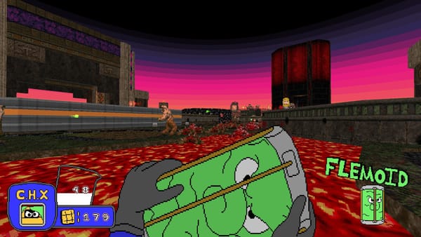 an image of a Chex Quest character in the Bring Your Own Class mod for Doom; screenshot via the Cacowards